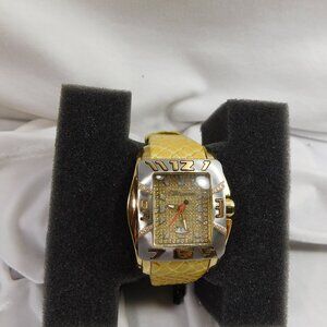 Ladies Billionaire Yellow/Gold Leather Watch